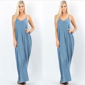 Elegant Blue Maxi Dress